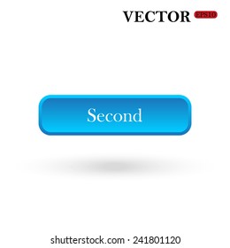 Second,  blue button for a site, vector, EPS 10