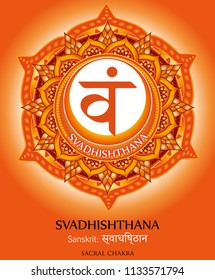 Second chakra illustration vector of Svadhishthana