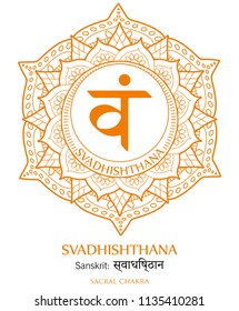 Second chakra illustration vector of Svadhishthana