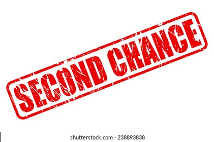 Second chance red stamp text on white