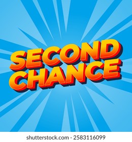 Second chance text effect design for social media ads in square size