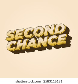 Second chance text effect design for social media ads in square size