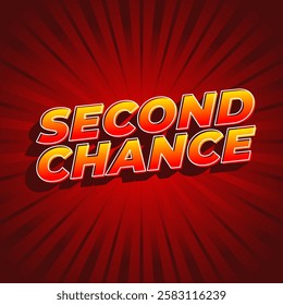 Second chance text effect design for social media ads in square size