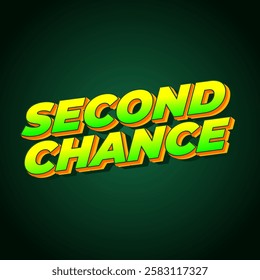 Second chance text effect design for social media ads in square size