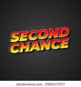 Second chance text effect design for social media ads in square size