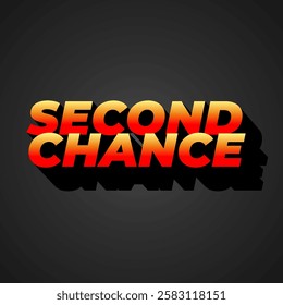 Second chance text effect design for social media ads in square size