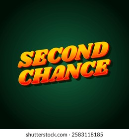 Second chance text effect design for social media ads in square size