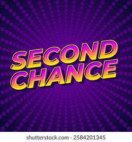 Second chance text effect design for social media ads in square size