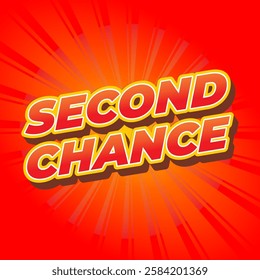 Second chance text effect design for social media ads in square size