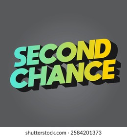 Second chance text effect design for social media ads in square size