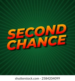 Second chance text effect design for social media ads in square size