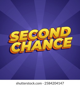 Second chance text effect design for social media ads in square size