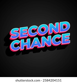 Second chance text effect design for social media ads in square size