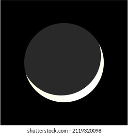 Segundo día después del icono de la luna nueva. Vector de icono de la luna.