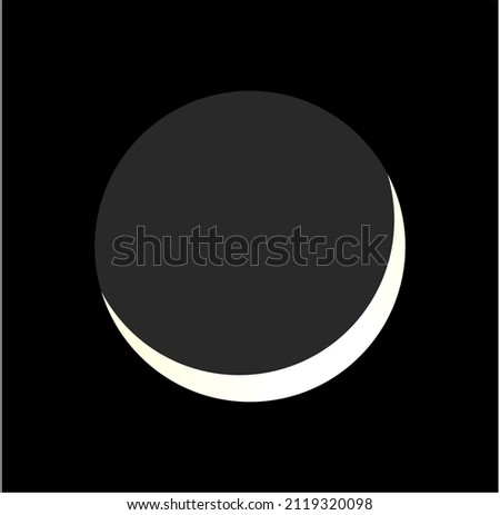 Second day after new moon icon. Moon icon vector.