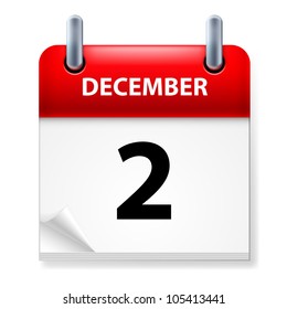 Second in December Calendar icon on white background