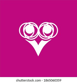 
segunda ilustración de icono ocular con combinación de letra v