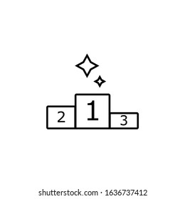 second, first, third winners line icon on white background