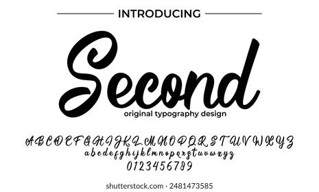 Second Font Stylish brush painted an uppercase vector letters, alphabet, typeface
