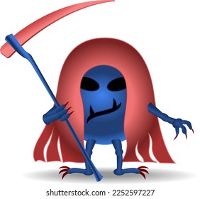 The second of the four horsemen of the apocalypse. Virus Knight cartoon character. Coronavirus vector COVID-19 illustration.