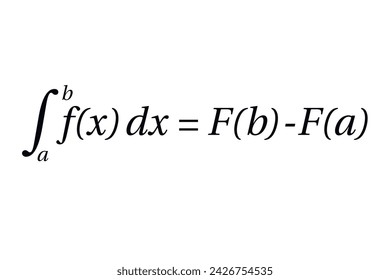 Second Fundamental Theorem of Calculus on the white background. Education.  Science. Vector illustration.