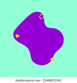 Second Funny Minimalist Abstract Shape Element with Star and Love icon. First Style Shape Element. High Quality Vector Icon. Editable Vector