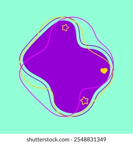 Segundo elemento de forma Abstractas minimalista divertido con estrella e ícono de amor. Séptimo elemento de forma de estilo. Icono de Vector de alta calidad. Vector editable