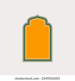 Second Futuristic Islamic Versatile Shape Element. First Style Arabic Window Shape. Editable Vector