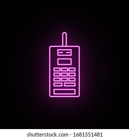 Second generation of mobile phones neon icon. Simple thin line, outline vector of generation icons for ui and ux, website or mobile application
