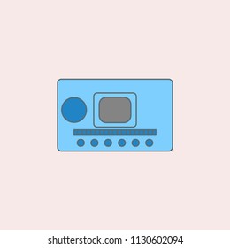 second generation of TVs field outline icon. Element of generation icon for mobile concept and web apps. Field outline second generation of TVs icon on colored background