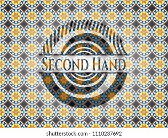  Second Hand arabic style badge. Arabesque decoration.