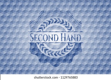 Second Hand blue polygonal emblem.