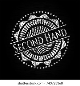 Second Hand chalk emblem written on a blackboard