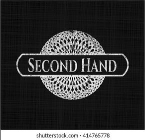 Second Hand chalkboard emblem written on a blackboard