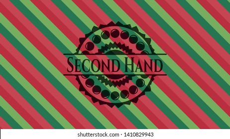 Second Hand christmas colors emblem. Vector Illustration. Detailed.