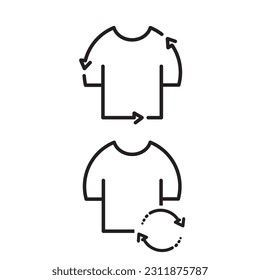 Second hand clothes, line icon. Tshirt, textile, garment. Laundry concept.