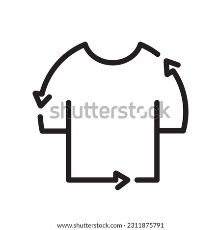 Second hand clothes, line icon. Tshirt, textile, garment. Laundry concept.