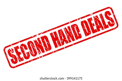 SECOND HAND DEALS RED STAMP TEXT ON WHITE
