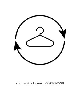 Second Hand Fashion. Used Clothes. Thrifty Merchandise Symbol.