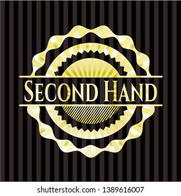 Second Hand gold shiny badge. Vector Illustration. Detailed.