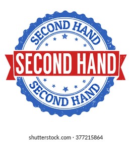 Second hand grunge rubber stamp on white background, vector illustration