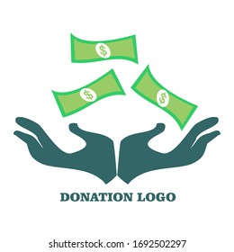 diseño de logo de segunda mano con el concepto de donaciones, cuidado de la humanidad