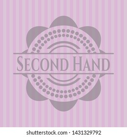 Second Hand realistic pink emblem. Vector Illustration. Detailed.