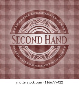 Second Hand red seamless badge with geometric pattern.