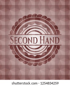 Second Hand red seamless badge with geometric pattern.