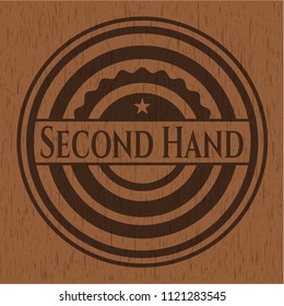 Second Hand retro style wood emblem