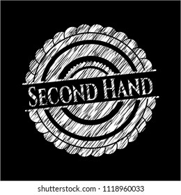 Second Hand written with chalkboard texture