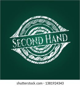 Second Hand written on a blackboard. Vector Illustration. Detailed.