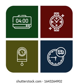 second icon set. Collection of Alarm clock, Watch, Clock, Time icons