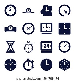 second icons set. Set of 16 second filled icons such as clock, stopwatch, hourglass
